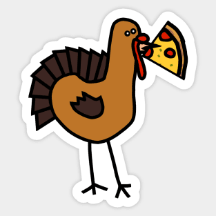 Thanksgiving Turkey with Pizza Slice Sticker